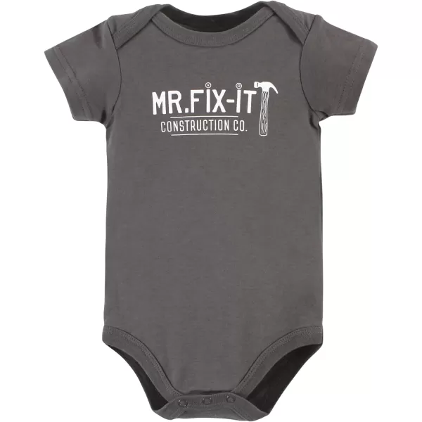 Hudson Baby Unisex Baby Unisex Baby Cotton Bodysuits, Construction Work, 0-3 Months