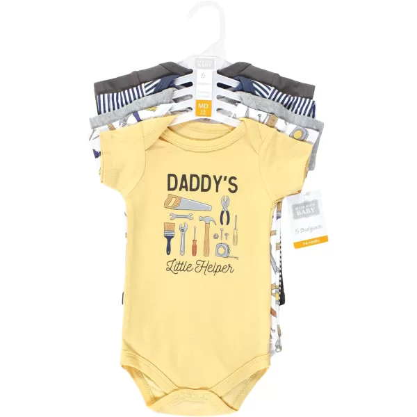 Hudson Baby Unisex Baby Unisex Baby Cotton Bodysuits, Construction Work, 0-3 Months