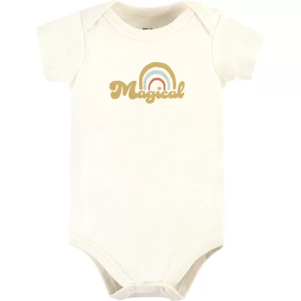 Hudson Baby Unisex Baby Unisex Baby Cotton Bodysuit, Pant and Shoe Set, Magical Rainbow, Newborn