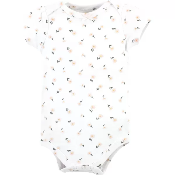 Hudson Baby Unisex Baby Unisex Baby Cotton Bodysuits, Sage Floral Wreath, 6-9 Months