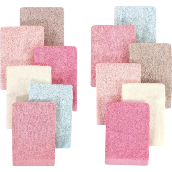 Hudson Baby Unisex Baby Rayon from Bamboo Woven Washcloths 12pk, Soft Neutral, One Size