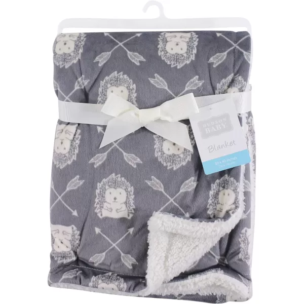 Hudson Baby Unisex Baby Plush Mink and Sherpa Blanket, Light Pink White, One Size