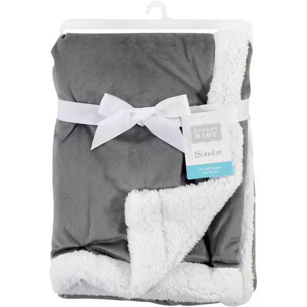 Hudson Baby Unisex Baby Plush Mink and Sherpa Blanket, Light Pink White, One Size