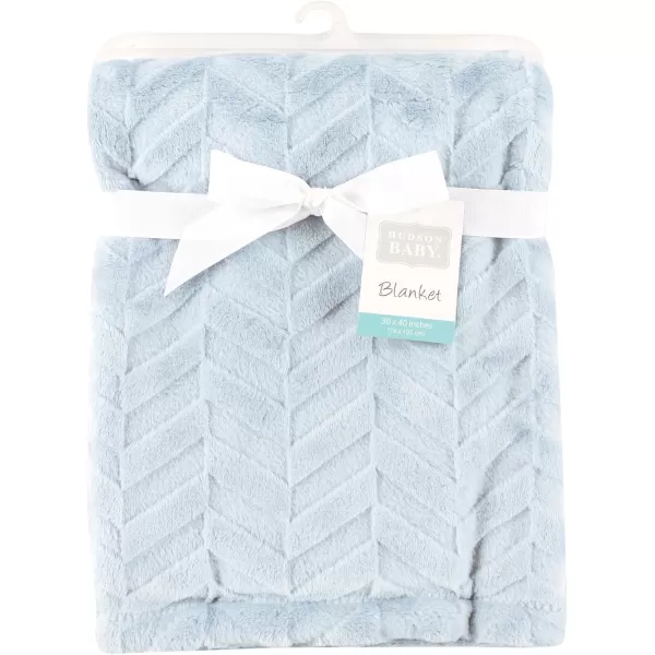 Hudson Baby Unisex Baby Plush Mink and Sherpa Blanket, Light Pink White, One Size