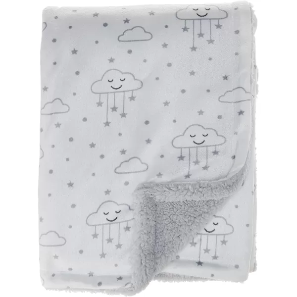 Hudson Baby Unisex Baby Plush Mink and Sherpa Blanket, Light Pink White, One Size