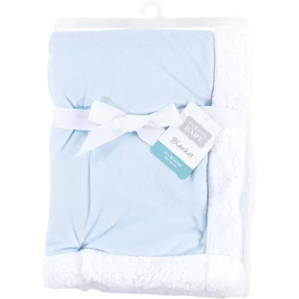 Hudson Baby Unisex Baby Plush Mink and Sherpa Blanket, Light Pink White, One Size