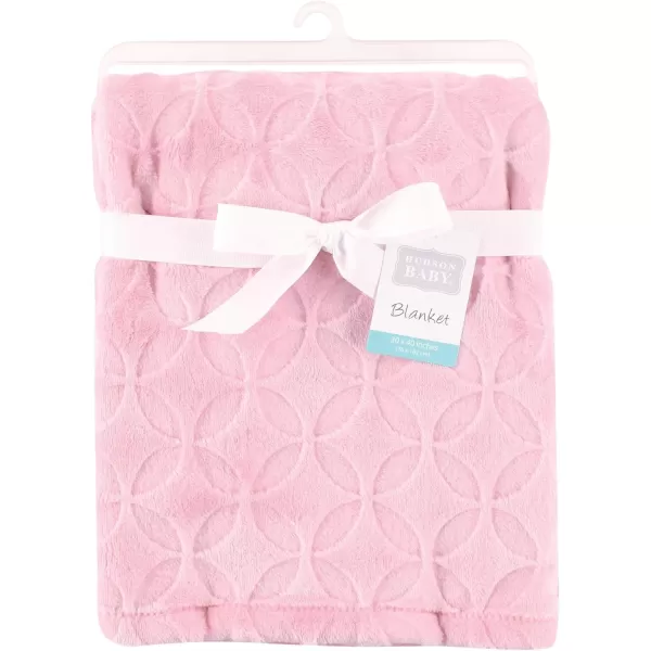 Hudson Baby Unisex Baby Plush Mink and Sherpa Blanket, Light Pink White, One Size