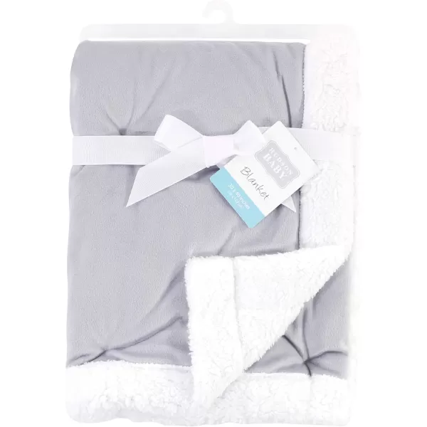 Hudson Baby Unisex Baby Plush Mink and Sherpa Blanket, Light Pink White, One Size