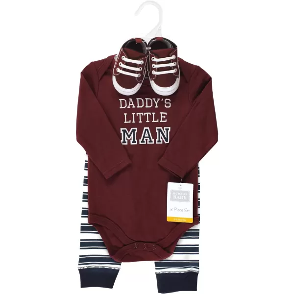 Hudson Baby Unisex Baby Unisex Baby Cotton Bodysuit, Pant and Shoe Set, Boy Daddy, 6-9 Months