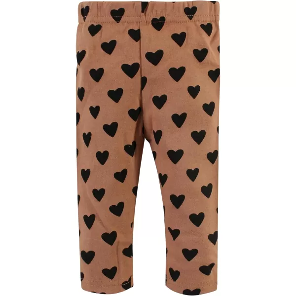 Hudson Baby Unisex Baby Unisex Baby Cotton Bodysuit, Pant and Shoe Set, Cinnamon Hearts, 0-3 Months