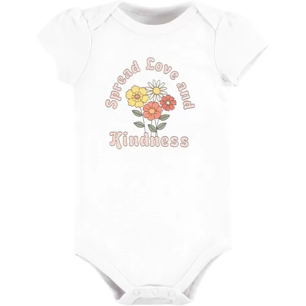 Hudson Baby Unisex Baby Unisex Baby Cotton Bodysuits, Peace Love Flowers, Preemie