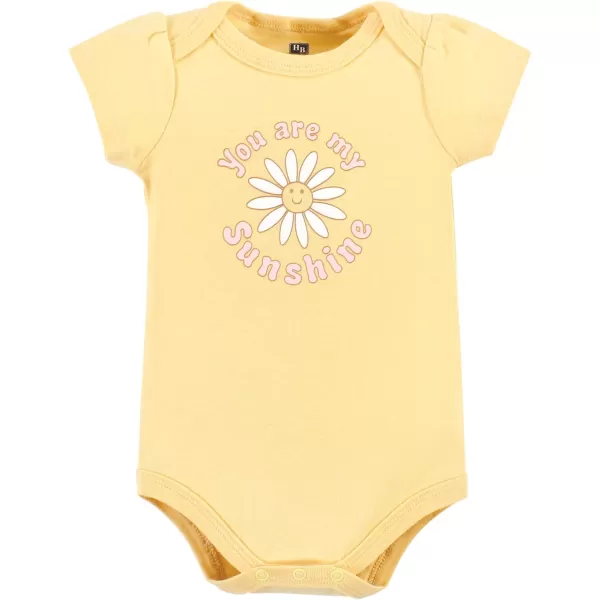 Hudson Baby Unisex Baby Unisex Baby Cotton Bodysuits, Peace Love Flowers, Preemie