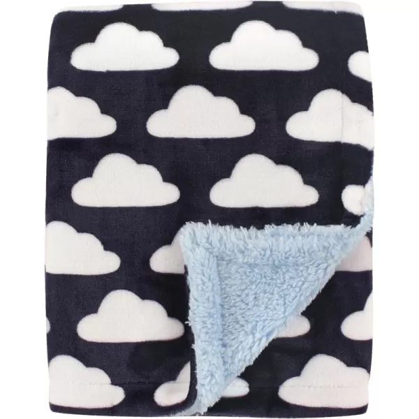 Hudson Baby Unisex Baby Plush Mink and Sherpa Blanket, Light Pink White, One Size