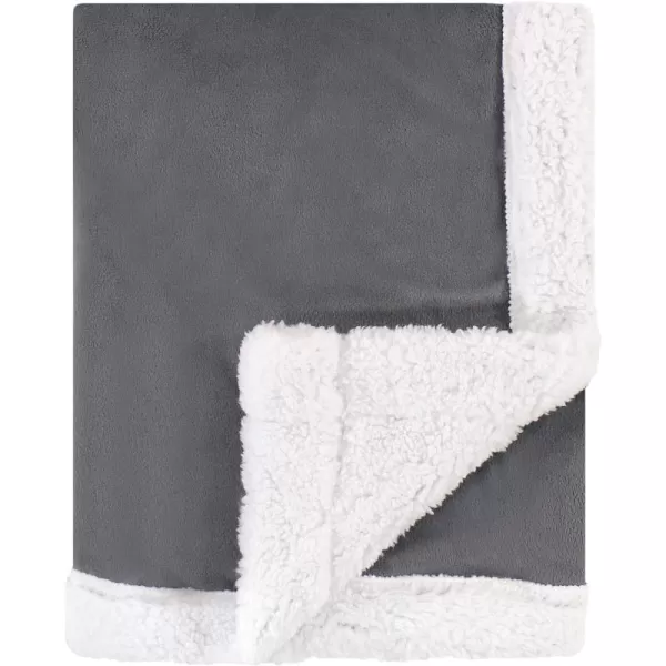 Hudson Baby Unisex Baby Plush Mink and Sherpa Blanket, Light Pink White, One Size
