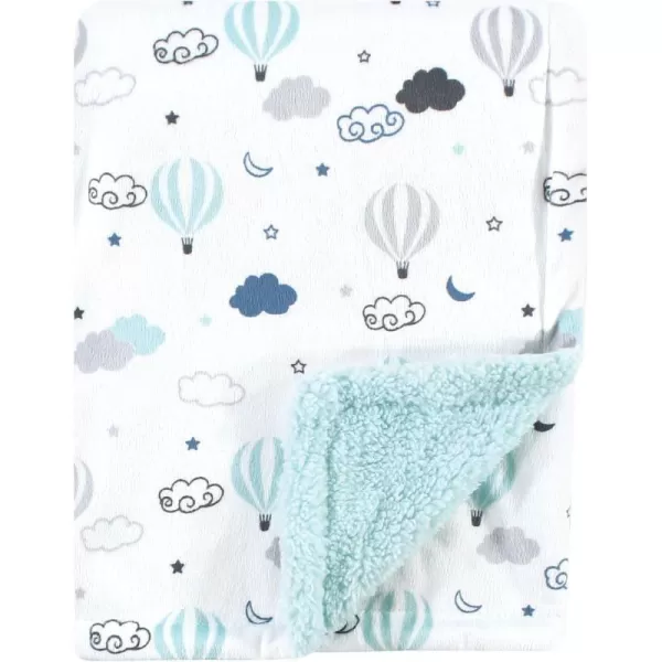 Hudson Baby Unisex Baby Plush Mink and Sherpa Blanket, Light Pink White, One Size