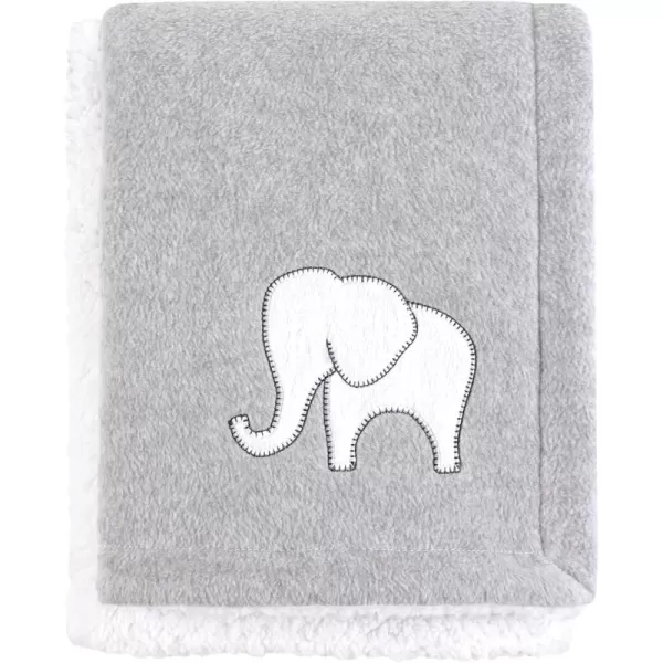 Hudson Baby Unisex Baby Plush Mink and Sherpa Blanket, Light Pink White, One Size