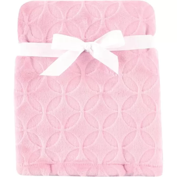 Hudson Baby Unisex Baby Plush Mink and Sherpa Blanket, Light Pink White, One Size