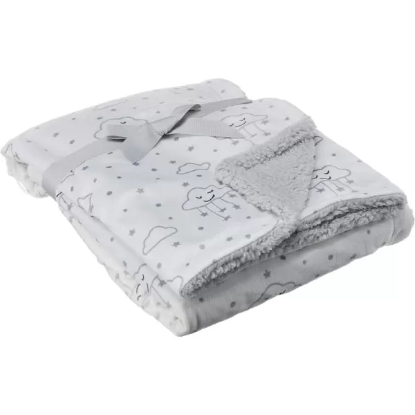 Hudson Baby Unisex Baby Plush Mink and Sherpa Blanket, Light Pink White, One Size