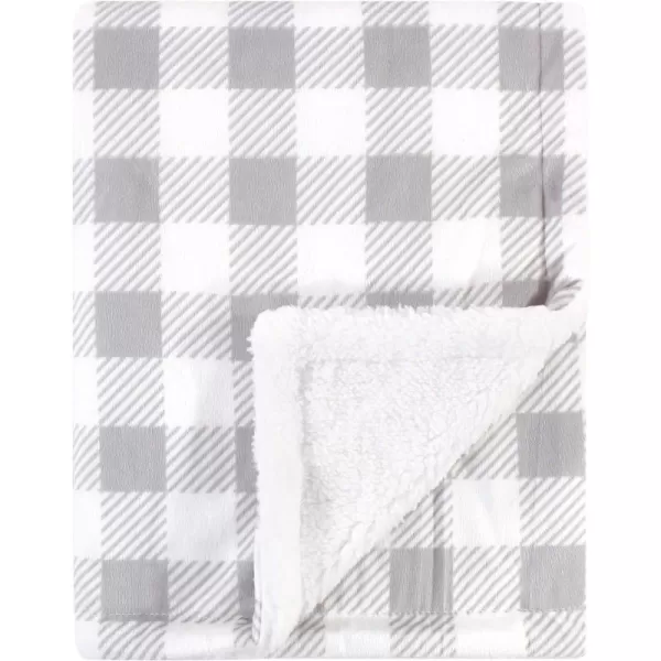 Hudson Baby Unisex Baby Plush Mink and Sherpa Blanket, Light Pink White, One Size