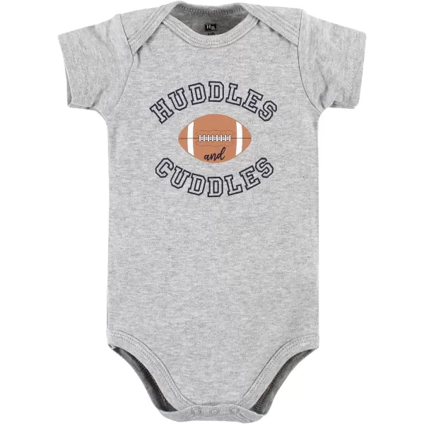 Hudson Baby Unisex Baby Unisex Baby Cotton Bodysuit, Pant and Shoe Set, Football Huddles, 6-9 Months