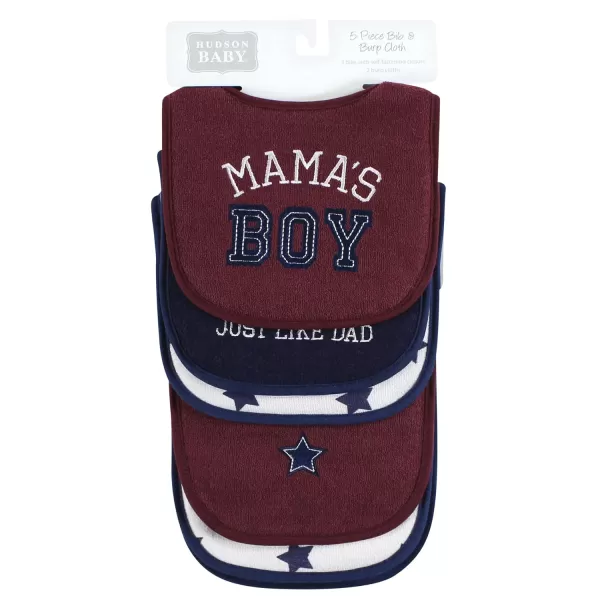Hudson Baby Unisex Baby Cotton Terry Bib and Burp Cloth Set, Football, One Size