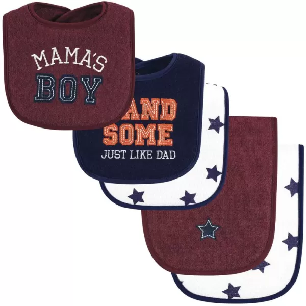 Hudson Baby Unisex Baby Cotton Terry Bib and Burp Cloth Set, Football, One Size