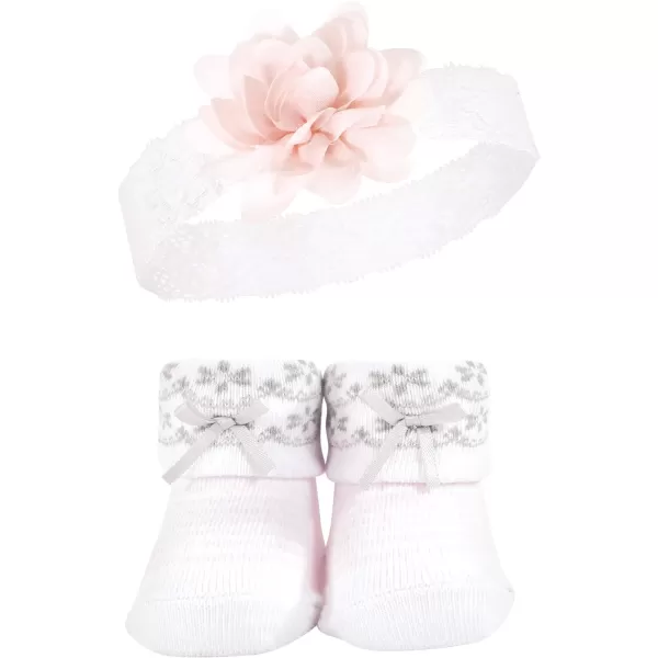 Hudson Baby Girl's Headband and Socks Giftset