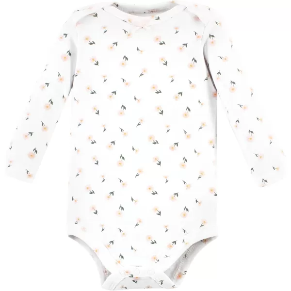 Hudson Baby Unisex Baby Unisex Baby Cotton Longsleeve Bodysuits Sage Floral Wreath 36 MonthsSage Floral Wreath 5 Pack