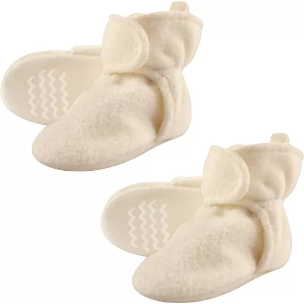 Hudson Baby Cozy Warm Toddler Slipper Booties with Non Skid BottomCream Fleece