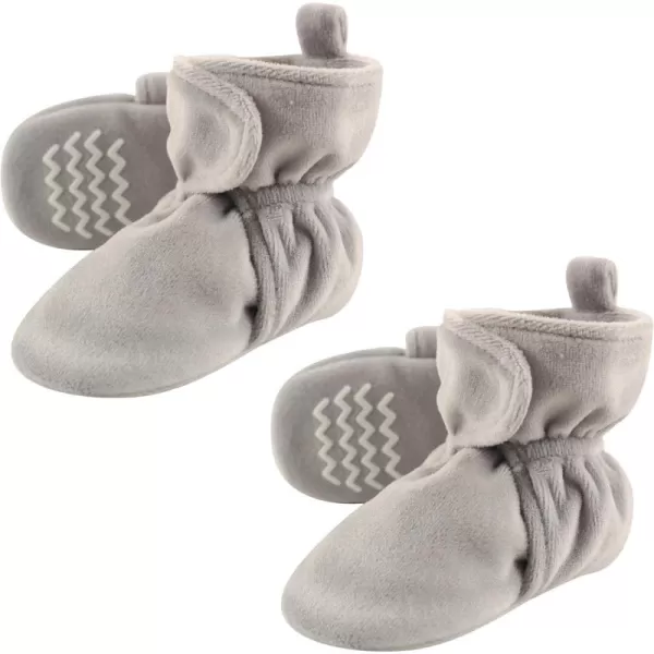 Hudson Baby Cozy Warm Toddler Slipper Booties with Non Skid BottomGray Velour