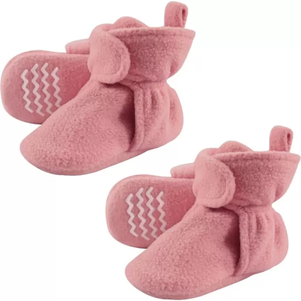 Hudson Baby Cozy Warm Toddler Slipper Booties with Non Skid BottomStrawberry Fleece