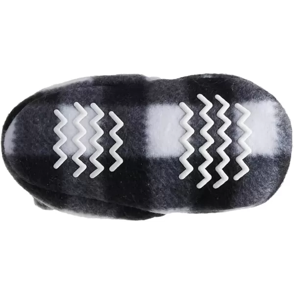 imageHudson Baby Unisex Baby Cozy Fleece and Faux Sherpa BootiesBlack and White Plaid