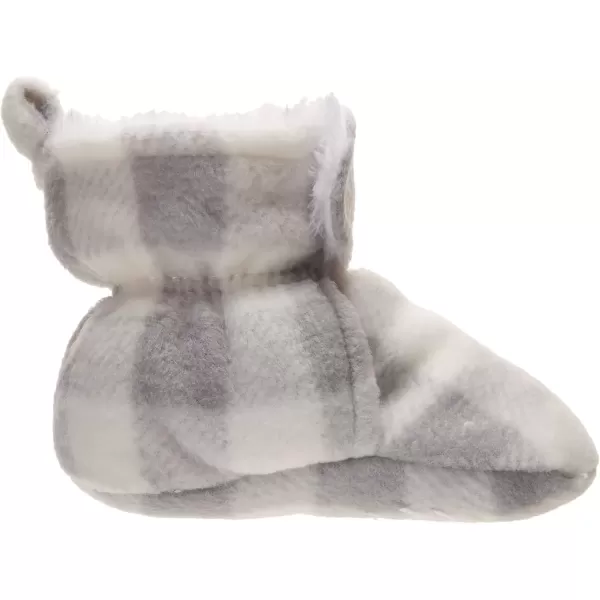imageHudson Baby Unisex Baby Cozy Fleece and Faux Sherpa BootiesGray White Plaid