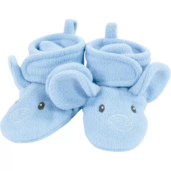 imageHudson Baby Unisex Baby Animal Fleece Booties 2PackBlue Elephant Hippo