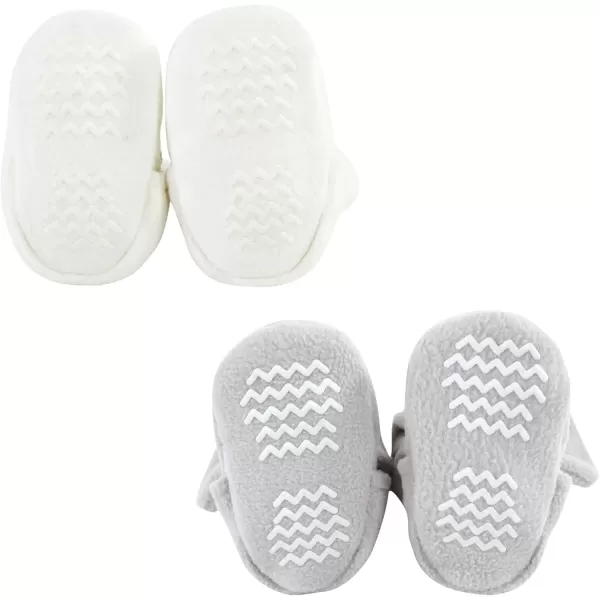 imageHudson Baby Unisex Baby Animal Fleece Booties 2PackGray Elephant Giraffe