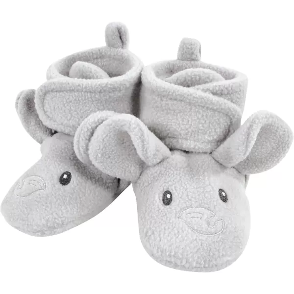 imageHudson Baby Unisex Baby Animal Fleece Booties 2PackGray Elephant Giraffe