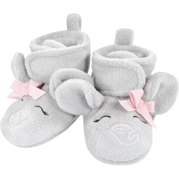 imageHudson Baby Unisex Baby Animal Fleece Booties 2PackGray Elephant Lamb