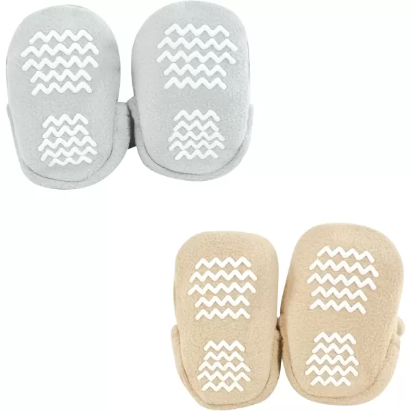 imageHudson Baby Unisex Baby Animal Fleece Booties 2PackGray Owl Bear