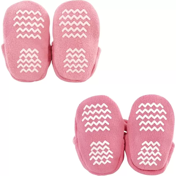 imageHudson Baby Unisex Baby Animal Fleece Booties 2PackPink Owl Fox