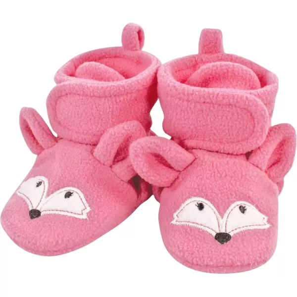 imageHudson Baby Unisex Baby Animal Fleece Booties 2PackPink Owl Fox