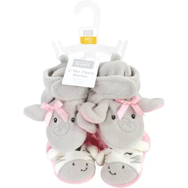 imageHudson Baby UnisexChild Cozy Fleece Booties Winter Accessory SetElephant Zebra