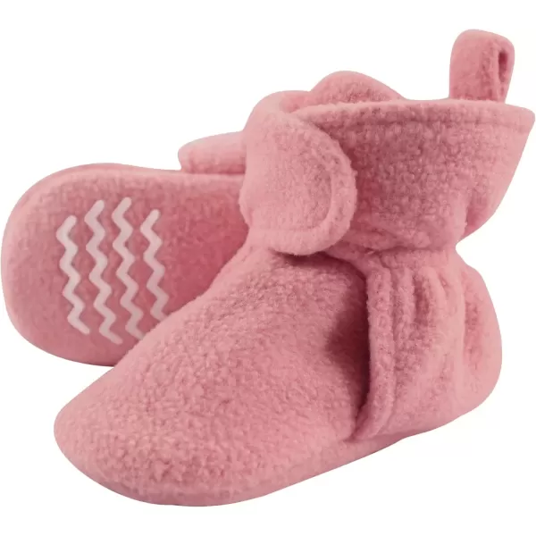 imageHudson Baby UnisexChild Cozy Fleece Booties Winter Accessory SetStrawberry Pink