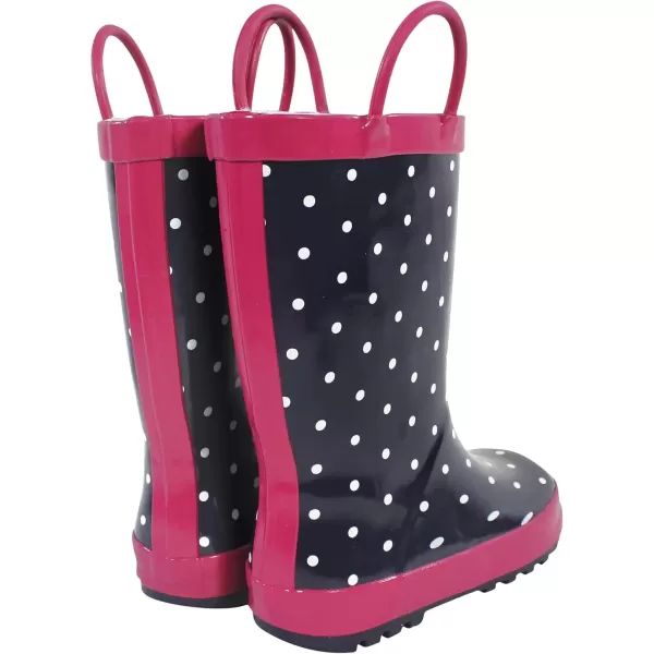 imageHudson Baby UnisexChild Rain BootsNavy Dots Pink