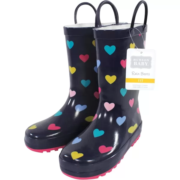 imageHudson Baby UnisexChild Rain BootsNavy Hearts
