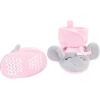 imageHudson Baby Girls Trapper Hat Mitten and Bootie SetPink Gray Elephant