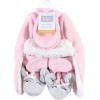 imageHudson Baby Girls Trapper Hat Mitten and Bootie SetPink Gray Elephant