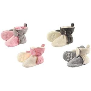 imageHudson Baby Cozy Fleece Booties 4PackLt Pink CreamCream Gray