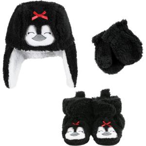 imageHudson Baby Girls Trapper Hat Mitten and Bootie SetGirl Penguin