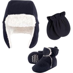 imageHudson Baby Girls Trapper Hat Mitten and Bootie SetNavy