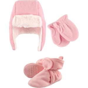 imageHudson Baby Winter Hat Mittens and Booties SetLight Pink